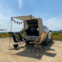 캠핑 차박 트렁크 간편 텐트 팰리세이드 레이 싼타페 쏘렌토 카니발 꼬리도킹 카크닉 카텐트, 폴대형, L(투싼.쏘렌토), 베이지