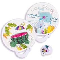 (미술샘) 원터치 접는 부채 미술샘 여름 여름도안 부채만들기, 3.꽃과 나비