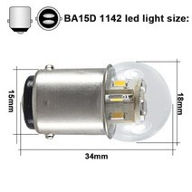 시그널램프 Led 빛 BA15S 1156 BAY15D 1157 BA15D 1142 canbus P21W PY21W 자동차 꼬리 전구 브레이크 조명 6V 12V 24V 36V 48V, 없음, BA15D 1142+warm white 6V
