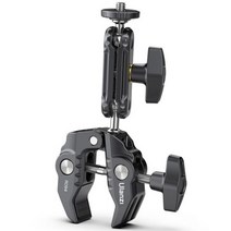 울란지 R094 SLR 카메라 매직 암 볼 헤드 크랩 클로 클립 범용 모니터 브래킷 볼 헤드 클램프 슈퍼 홀더 스탠드, Black