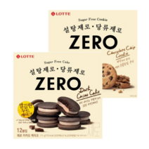 롯데 제로 카카오케이크 171g + 제로 초콜릿칩 쿠키 168g (마이쮸 증정), 3set(총6개)