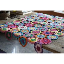 핸드메이드 손뜨개 식탁보 테이블보 협탁보 소파담요 블랭킷 75x110cm, 손뜨개 테이블보