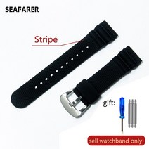 세이코 다이버 스쿠버 시계 밴드 용 22MM 고무 스트랩 프로스펙스 SKX007 손목 마린 마스터, 07 Black-steel-2_01 22mm