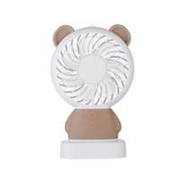 영아트 컬러 LED 휴대용선풍기, 브라운베어