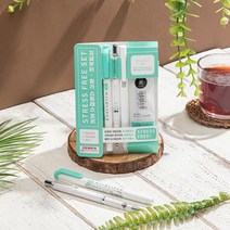 ZEBRA 스트레스 프리 세트 필기구 4종 세트 지퍼백 패키지 (샤프+형광펜+볼펜+볼펜심), 스트레스 프리 SET