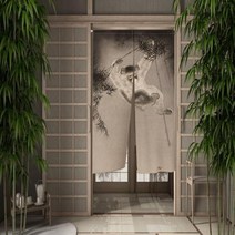 동물 문 커튼 중국어 잉어 호랑이 표범 새 파티션 화면 복도 입구 출입구 일본 방 장식, CTS00351+65x90cm