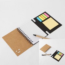 스프링수첩 디자인수첩 휴대용수첩 스마일 볼펜 수첩 블랙