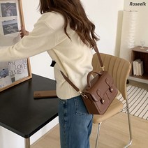 Roseelk 미니 핸드백 스퀘어 사첼백 숄더백 겸 크로스백