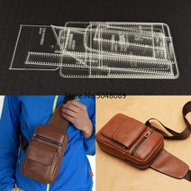 가죽공예 도구 DIY 남성용 메신저 백 몰드 핸드백 수제 가죽 플레이트 패턴 아크릴 디자인 내구성 템플릿 22x14x6cm 1 세트