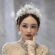 신부 머리띠 화이트 크라운 나비 헤어 액세서리 웨딩 악세사리 결혼준비체크리스트