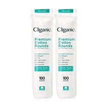 클리가닉 프리미엄 코튼 원형 얼굴 200 Count | 메이크업 리무버 패드 Hypoallergenic Lint-Free 100% 퓨어, 100 Count (Pack of 2)
