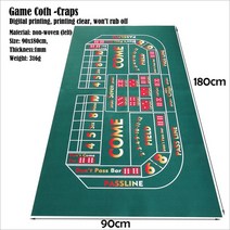 보드게임 게임 천 텍사스 홀덤 바카라 룰렛 블랙 잭 Sic 보 매트 90x180cm 카드 테이블 카지노 데스크탑 부직포, [06] Craps 180x90cm