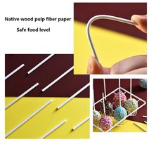 미국직구 150 카운트 4인치 화이트 페이퍼 막대사탕 케이크 팝 막대 쿠키용 어리버리 막대 무지개 사탕 초콜릿 케이크 토퍼, 상세참조, 수량