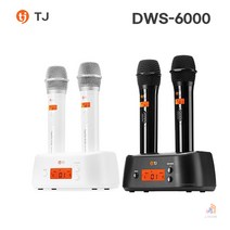 TJ미디어 DWS-6000 고음질 디지털 무선마이크 배터리 3년 보증, 블랙