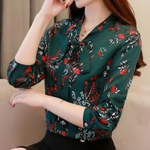 여성 쉬폰블라우스 면접 여행 캐주얼 메이플 우아한 맘룩 홍대패션 중년
