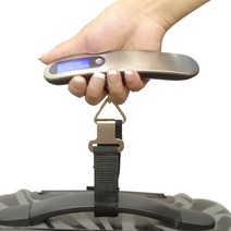 CnB 디지털 손저울 여행용 캐리어 무게측정 저울 수화물저울, 실버/블랙