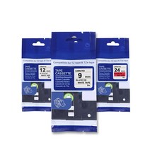 브라더 호환 6mm 9mm 12mm 18mm 24mm 36mm 라벨테이프, 18mm-TZe-445 호환(빨강바탕/흰색