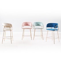 첼리 로즈골드 벨벳 바체어 홈바의자 식탁의자 카페 인테리어 디자인 높은 아일랜드, 베이지