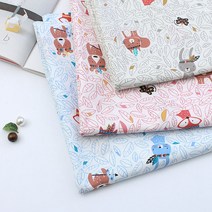 짱패브릭 숲속프렌즈-3color 원단 패브릭#, 아이보리