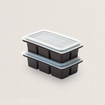 비비또 초기 중기 실리콘 이유식큐브 용기 트레이 6구 2P, 브라운