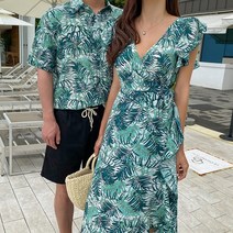 커플 시밀러룩 언발 원피스 신혼 허니문 휴양지 비치웨어 OP18954F
