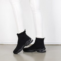 5cm 푹신한 에어 쿠션 키높이 여성 삭스 슈즈 스니커즈 앵클 부츠 스판 통굽 운동화 여자 여성용 슬립온 굽높은 신발 굽있는 하이 탑 런닝화