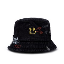 블랙블론드 BBD Smile Logo Denim Bucket Hat Custom Ver. (Black)
