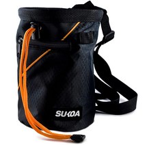 Sukoa 암벽 등반용 초크 백 퀵 클립 벨트와 2개의 대형 지퍼 포켓이 있는 볼더링 버킷 등반 장비 장비(그린), Sukoa Orange, Sukoa Orange