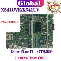 X541UV 노트북 ASUS X541UJ X541UVK X541U F541U A541U 메인 I3 I5 I7 CPU GT920M 4GB/8GB-RAM 메인 보드, I3-7100U 4GB