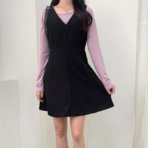 포디룩 [겨울단정룩!] 기모 브이 A라인 플레어 원피스