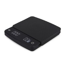 백라이트가 있는 3kg0.1 디지털 저울 고정밀 lcd 전자 저울 자동 타이머 에스프레소 주방 커피 저울 위에 붓습니다., 검은색