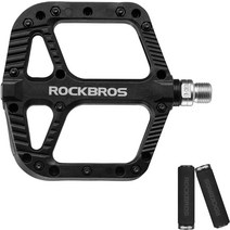 ROCKBROS 산악 자전거 페달 나일론 복합 베어링 9/16 MTB 페달(블랙), 기본, 1개