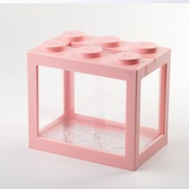 베타 어항 레고 대형 미니 DIY 마리모 12x8x10.5cm, 1레고어항대형-핑크