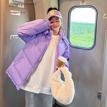 bf풍 스포티 패딩 후드코트 하라주쿠풍 루즈핏 두툼한 학원풍 남녀 베이커리