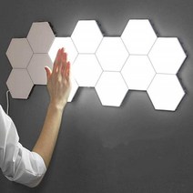 NewTrend-터치 벽 램프 크리에이티브 벌집 모듈형 조립 Helios 양자 LED 자기 장식 조명 침실, [07] 10pcs with adapter, [02] US Adapter