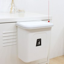 ll0II원터치 싱크대걸이휴지통 걸이식 싱크대휴지통 거치대 자취 음식물쓰레기처리통［l0I］, 화이트