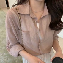 [환타지아] 다양한 코디 여성 여름셔츠 통풍잘되는 셔츠 4컬러 _ 2108EA