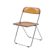 플로라체어 미드센추리 모던 인테리어 카페 스틸 폴딩 접이식 투명 의자, 브라운