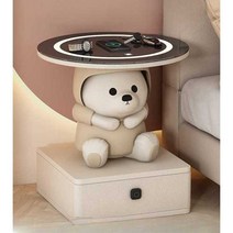 스마트폰 충전가능 테이블 수납 침실 인테리어협탁, 40CM만능휠항균암판지문잠금무선충전