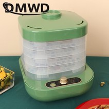 가정용 미니 식품건조기 음식건조기 dmwd food dehydrator 5 쟁반 말린 과일 야채 허브 고기 건 기 전기 요구르트 메이커 애완 동물 간식 공기 건 기 오븐 eu, 녹색 3층, 220v