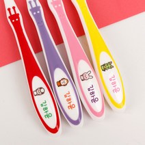 미소덴탈 네임칫솔 유아 어린이 아동칫솔 치과 이름 유치원 어린이집 초등학교칫솔, 02)여아동물(7세-11세)벌크형, 8개