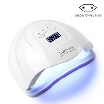젤네일 램프 손톱 건조기 타이머 자동 센서 포함 모든 종류의 UV 젤/광택제/바니시 경화용 네일 드라이어 L, 02 36LEDS-72W-EU PLUG