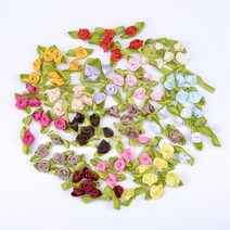 빅페이퍼플라워 자이언트 종이꽃 diy 100 개 1.5cm 새틴 리본 장미 인공 미니 실크 로제트 패브릭 꽃 머리, 16 mix
