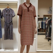 BCBG카다시린넨체크원피스B2B4O627