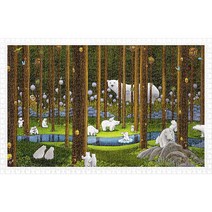 핀투 신비의 숲 미니 플라스틱 직소퍼즐 PO1000-H2075, 혼합색상, 1000피스