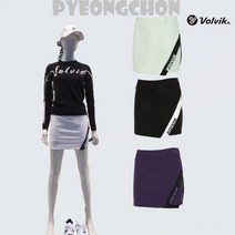 볼빅 여성골프 배색 랩업 스커트 CUL812, 라이트그린, 1개