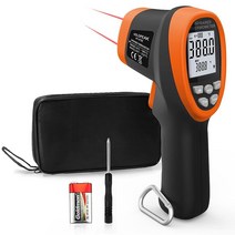 HOLDPEAK HP-1800 Profession Nine 레이저 포인터 고온계 -50~1800℃(-58~3222°F) D:S=50:1 비접촉 적외선 온도계 건 방사율 조절 가, 1PC-HP-2732-ORANGE(-50~1500℃)