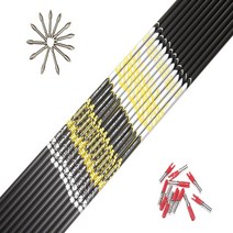 리커브 보우 12 피스 양궁 카본 화살 샤프트 Spine350 400 ID4.2mm + 핀 노크 DIY 리커브 보우 슈팅용 필드, 15 sp600 120gr
