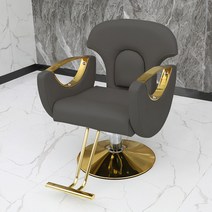 미용실 의자 헤어샵 회전 이발소 메이크업 미용 체어 전용 맞춤형 인터넷 연예인 이발소 의자 미용실 특별 고급 헤어 파마 및 염색 리프트 의자 세련된 헤어 스타일리스트 헤어 커팅 의자, 공식 표준, 짙은 회색 금도금 섀시는 기울일 수 없습니다.