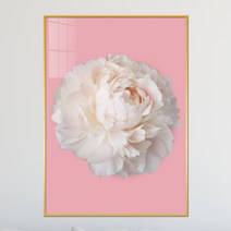 아트블루 모란 꽃 한송이 식물 그림 거실 주방 현관 인테리어 액자, 4_연분홍 모란_핑크배경